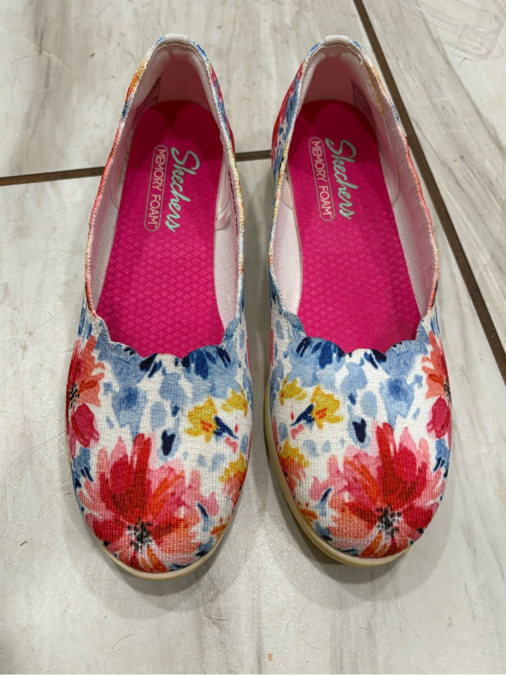Skechers Cleo Flex Spellbind Floral Stretch Fit Wedge Flats Shoes 9.5 - Picture 5 of 9